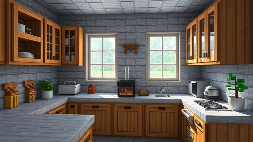 build a minecraft kitchen