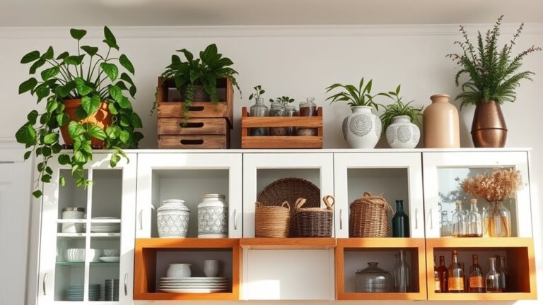 cabinet top decor ideas