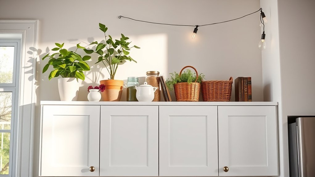 cabinet top decorating tips