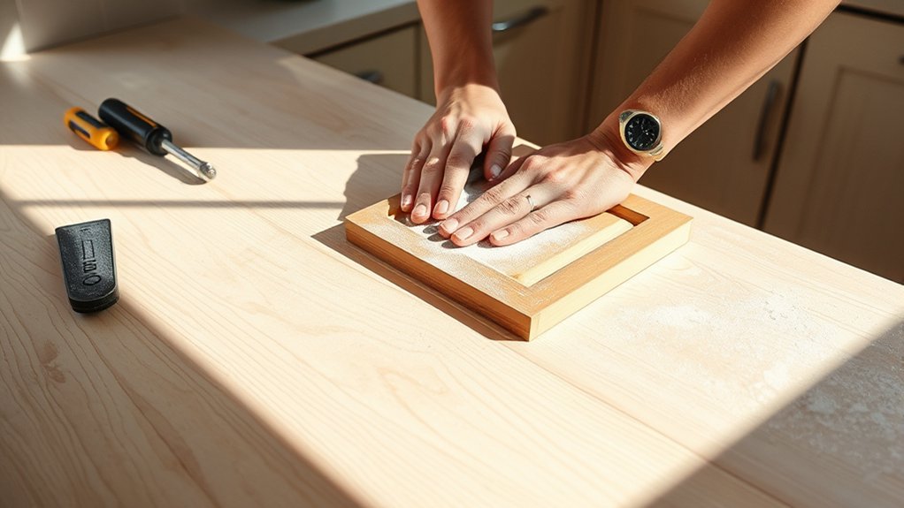 How Do You Paint Kitchen Cabinets in 3 Easy Steps 2 clean sand dry prepare