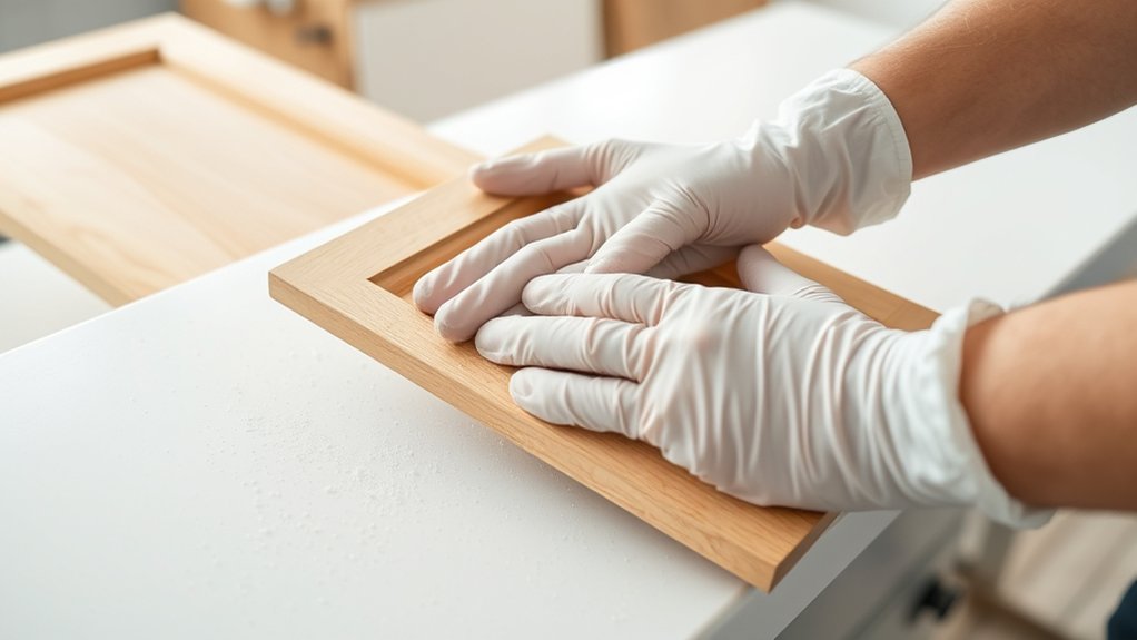 How to Repaint Kitchen Cabinets in 7 Easy Steps 4 clean sand smooth finish