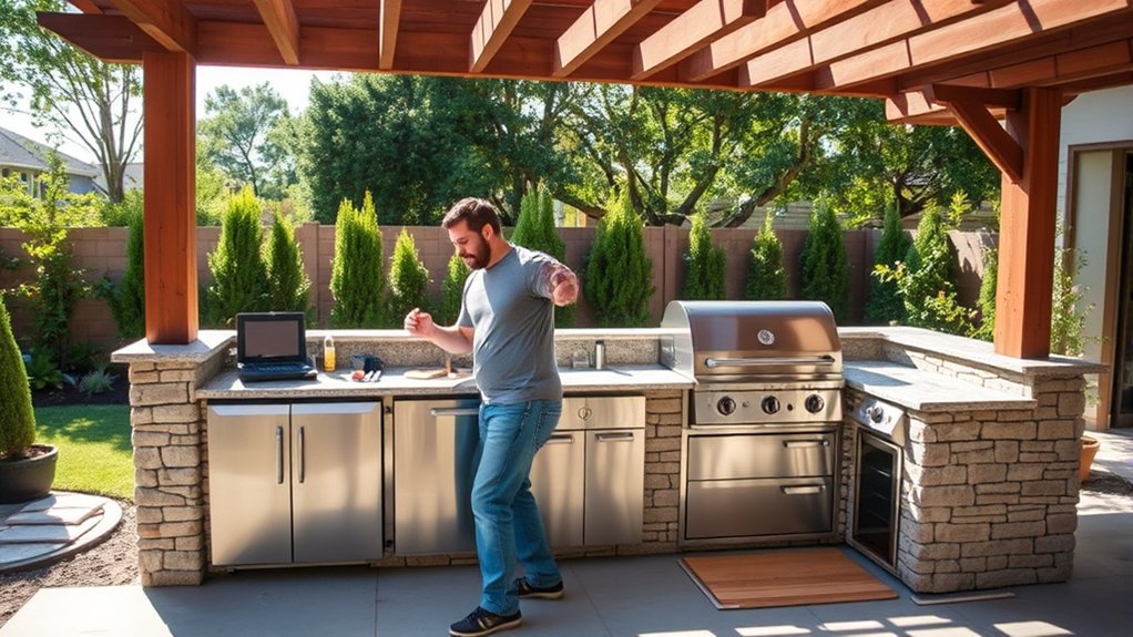constructing an outdoor cooking area gaxld