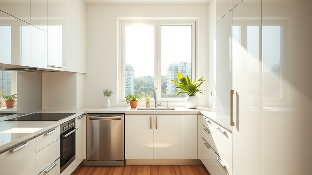 10 Tips to Make a Small Kitchen Look Bigger 3 enhance light with mirrors