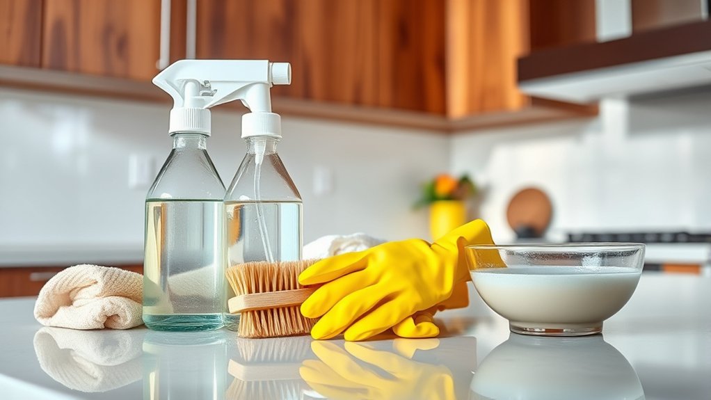 gather cleaning tools and supplies
