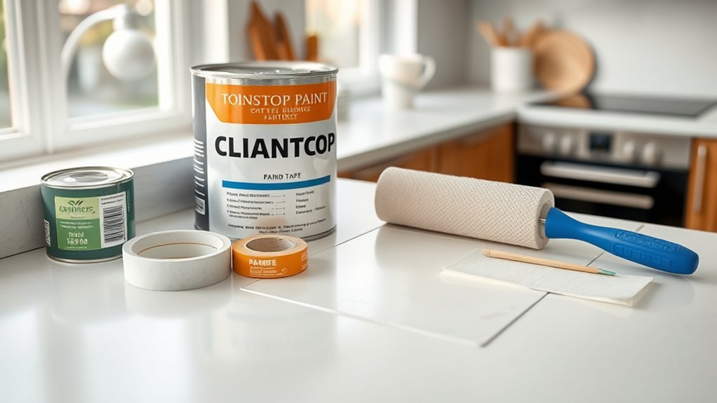 Paint Kitchen Countertops in 7 Easy Steps 2 gather materials for countertop painting