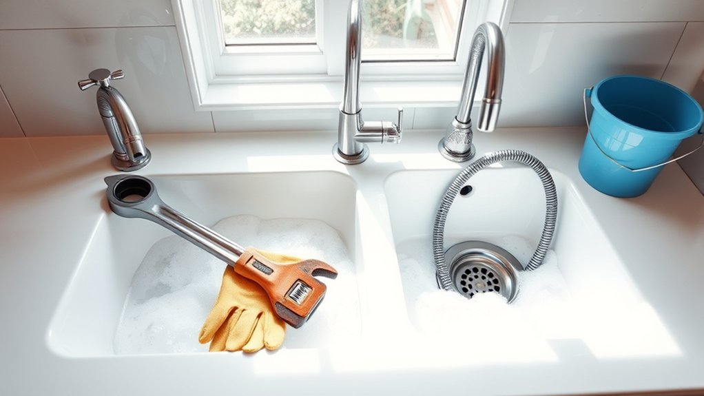 How to Unclog a Double Kitchen Sink in 3 Easy Steps 2 gather tools and safety gear
