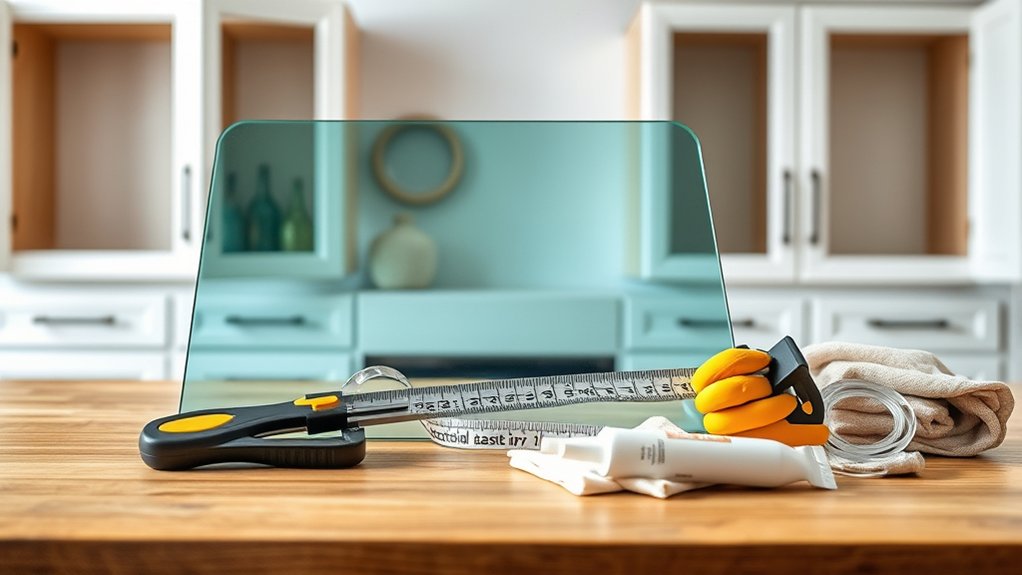How to Add Glass to Kitchen Cabinets in 10 Easy Steps 3 gather tools for glass installation