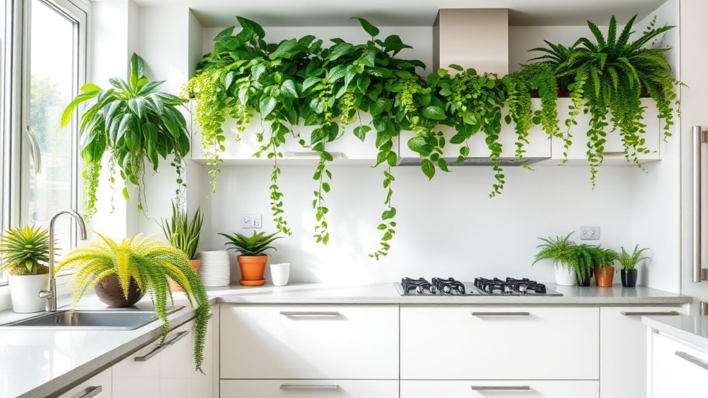 10 Ways to Decorate the Top of Kitchen Cabinets From Pinterest 3 greenery enhances kitchen ambiance