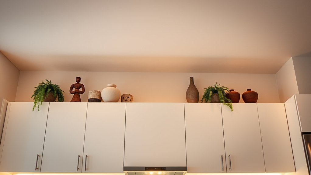 7 Tips to Decorate Above Kitchen Cabinets 4 highlight cabinets with leds
