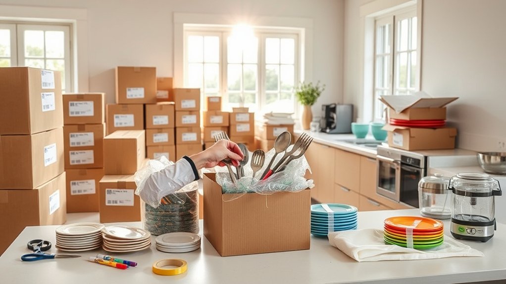 organized kitchen packing tips