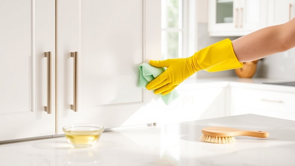 painted cabinet cleaning process