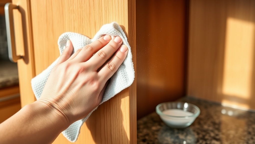 How to Remove Grease From Kitchen Cabinets in 5 Easy Steps 3 remove dust before cleaning