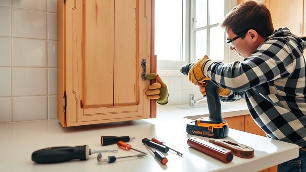 How to Replace Kitchen Cabinets in 5 Easy Steps 3 safe cabinet removal precautions