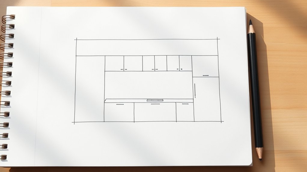 sketch basic kitchen layout