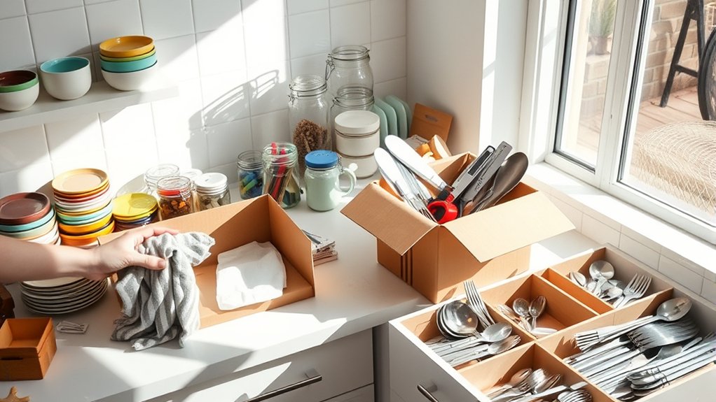 How to Pack a Kitchen in 10 Easy Steps 2 sort declutter organize efficiently