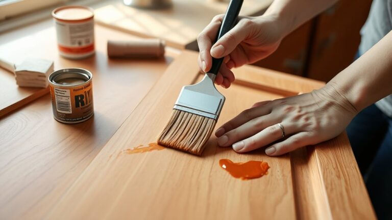 staining kitchen cabinets easily