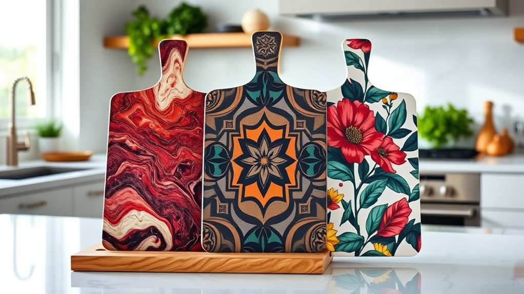 10 Tips to Display Cutting Boards on Your Kitchen Counter 3 stylish colorful natural decorative