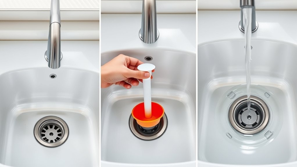 unclogging kitchen disposal drain